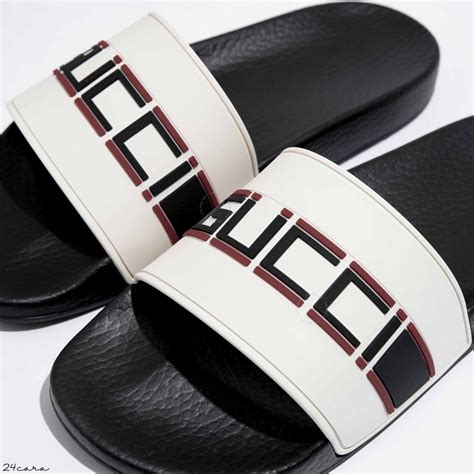 Gucci stripe rubber slide sandal 